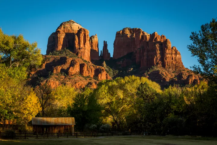 Cathedral Rock in Sedona, Arizona at golden hour