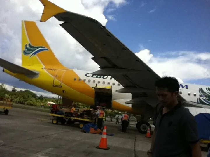 Cebu Pacific airplane on the tarmac at Bohol airport