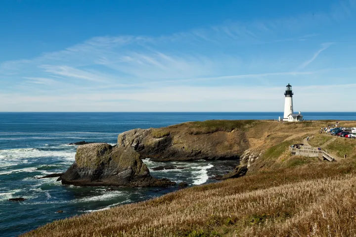Lighthouse on the rocky Oregon coast